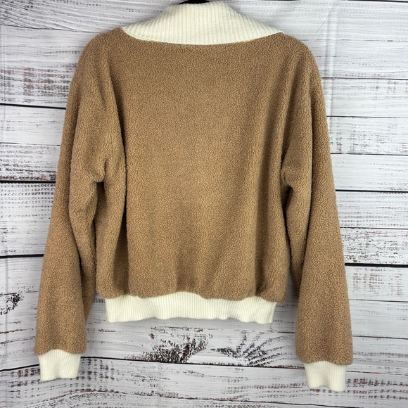 Anthropologie Dolan Left Coast Sherpa Quarter-Zip Pullover Sweater Size M - Picture 10 of 13